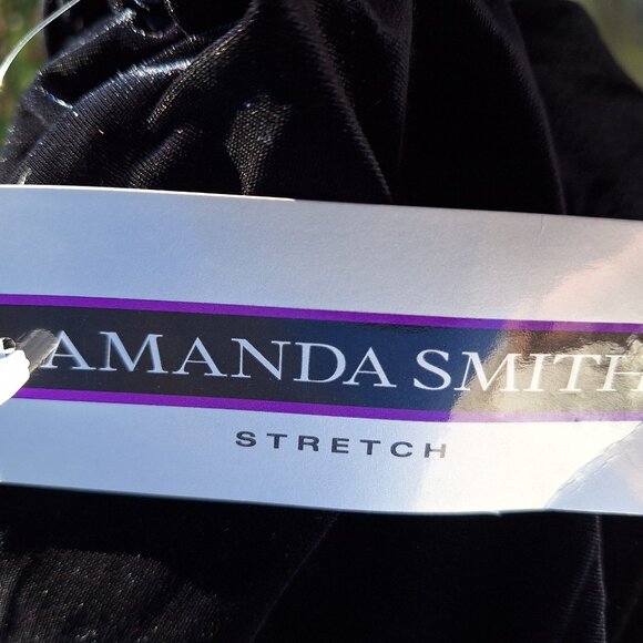 Amanda Smith Stretch Black Tunic Top Medium - Picture 7 of 8